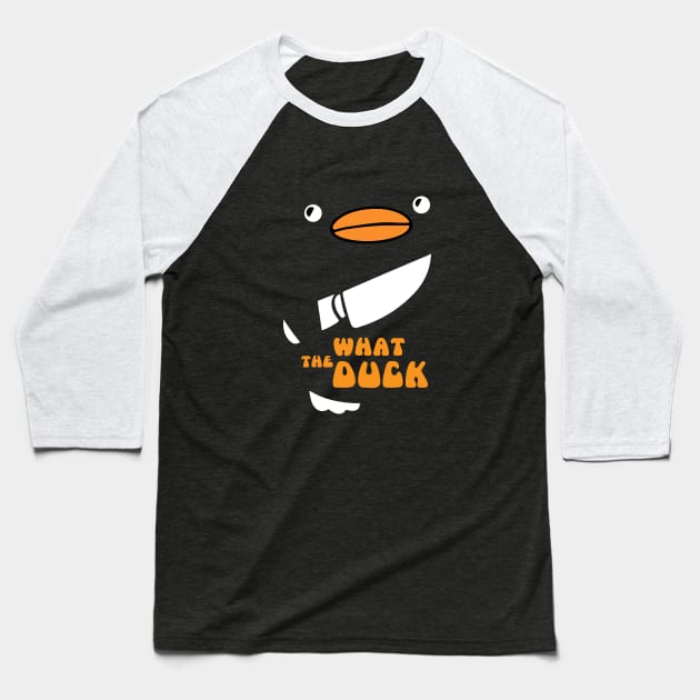 I Choose Violence Funny Duck Baseball T-Shirt by redfancy